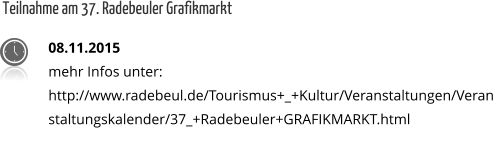 Teilnahme am 37. Radebeuler Grafikmarkt 08.11.2015 mehr Infos unter: http://www.radebeul.de/Tourismus+_+Kultur/Veranstaltungen/Veranstaltungskalender/37_+Radebeuler+GRAFIKMARKT.html